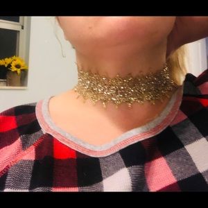 Guess gold and glitter choker necklace.